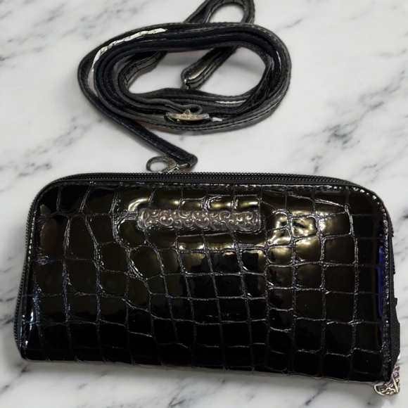 Brighton Handbags - **Brighton patent leather crocodile style wallet, Crossbody